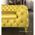  Hot selling Hotel & Living Room furniture modern luxury design Windsor three seat sofa tufted Chesterfield sofa leather Manufactory